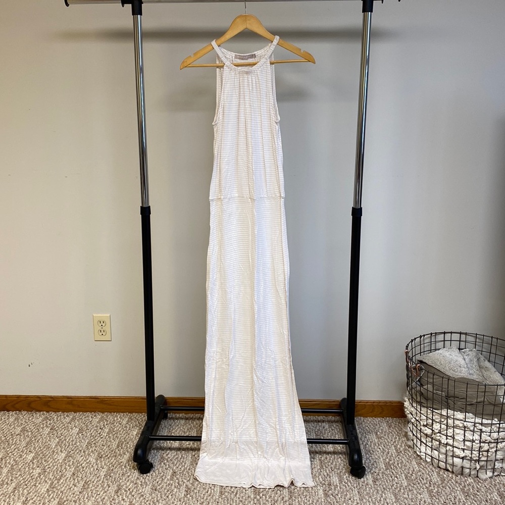 White/Light brown Maxi Dress